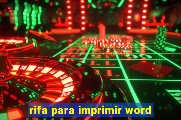 rifa para imprimir word