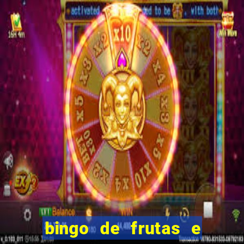 bingo de frutas e legumes para imprimir