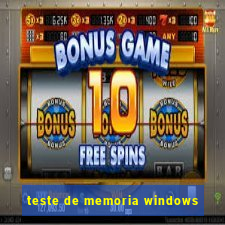 teste de memoria windows